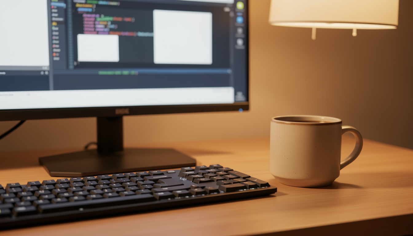 快適な環境でプログラミングに集中する作業風景