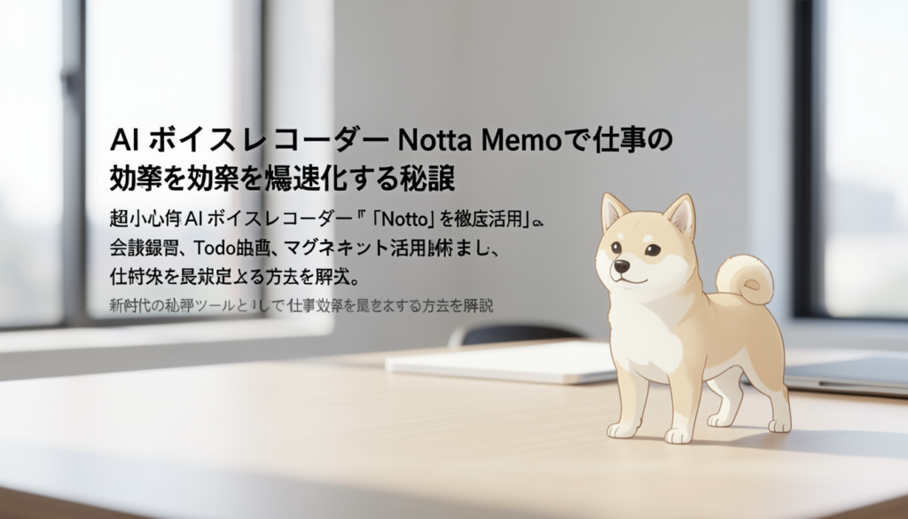 AIボイスレコーダーNotta Memoで仕事の効率を爆速化する秘訣