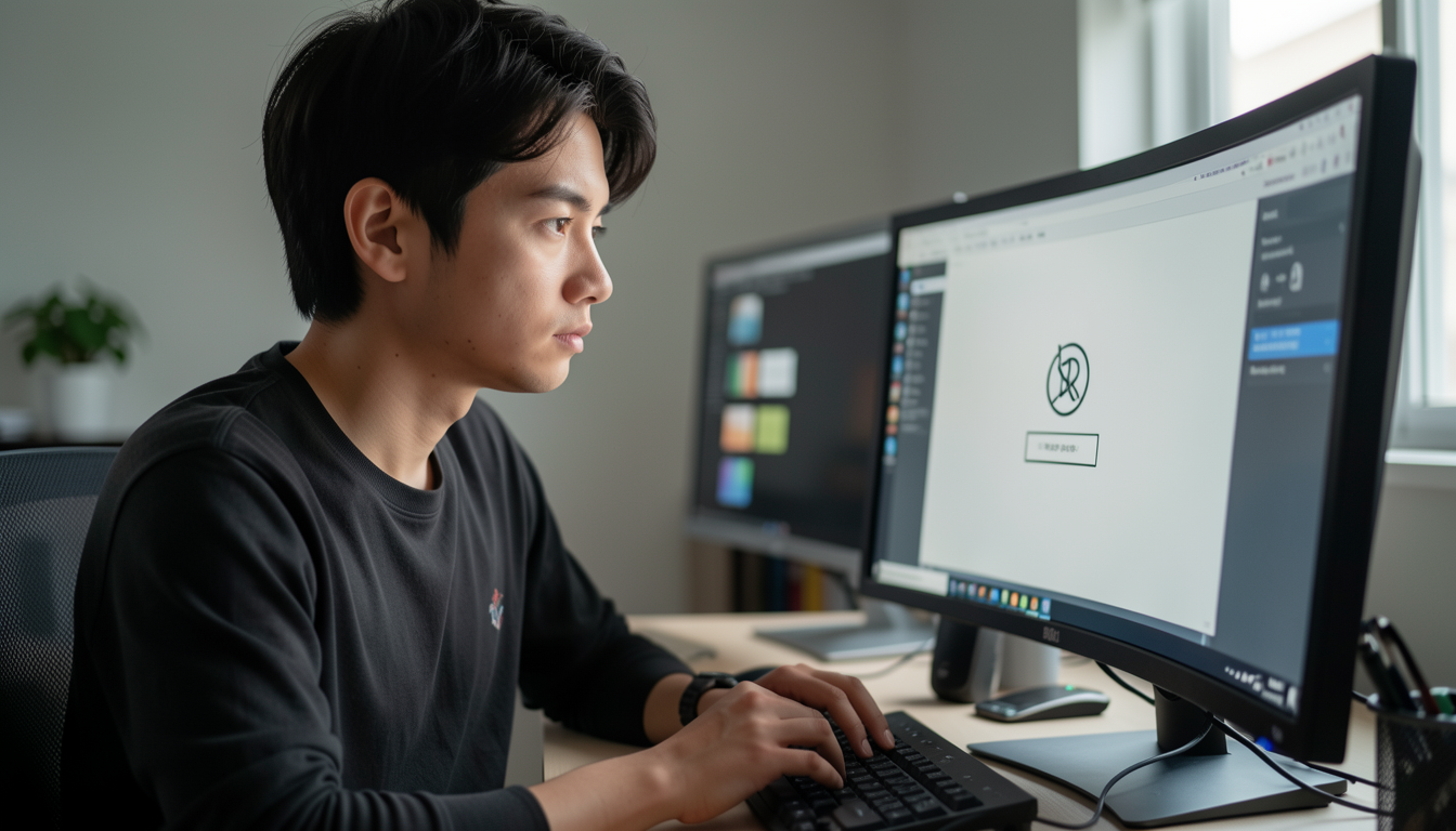 PCの設定を確認するユーザーのイメージ写真