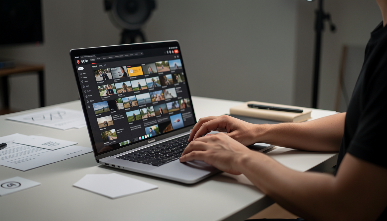 最新ノートPCでGoProの動画素材を整理するクリエイター