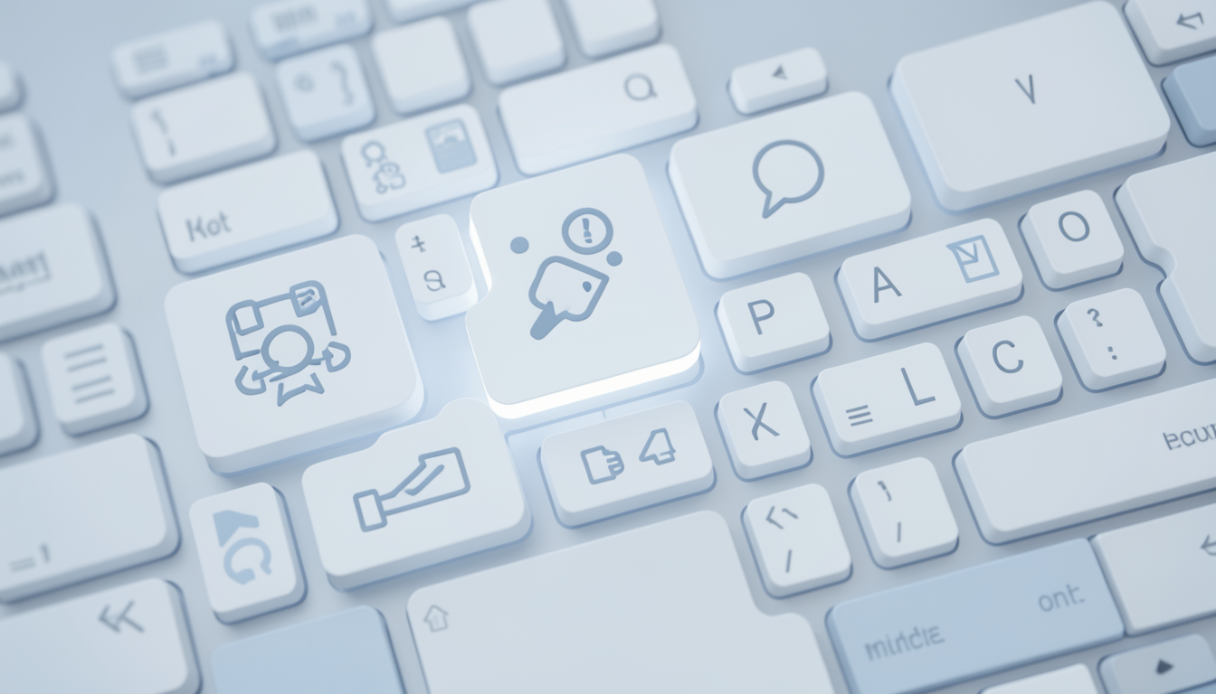 キーボードの言語切り替え自動化をイメージしたデジタルイラスト