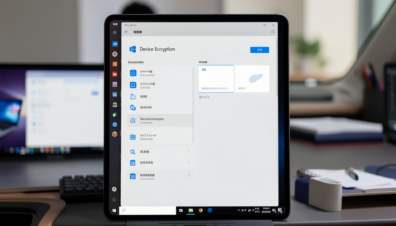 Windows 11の設定画面にあるデバイス暗号化メニューの様子