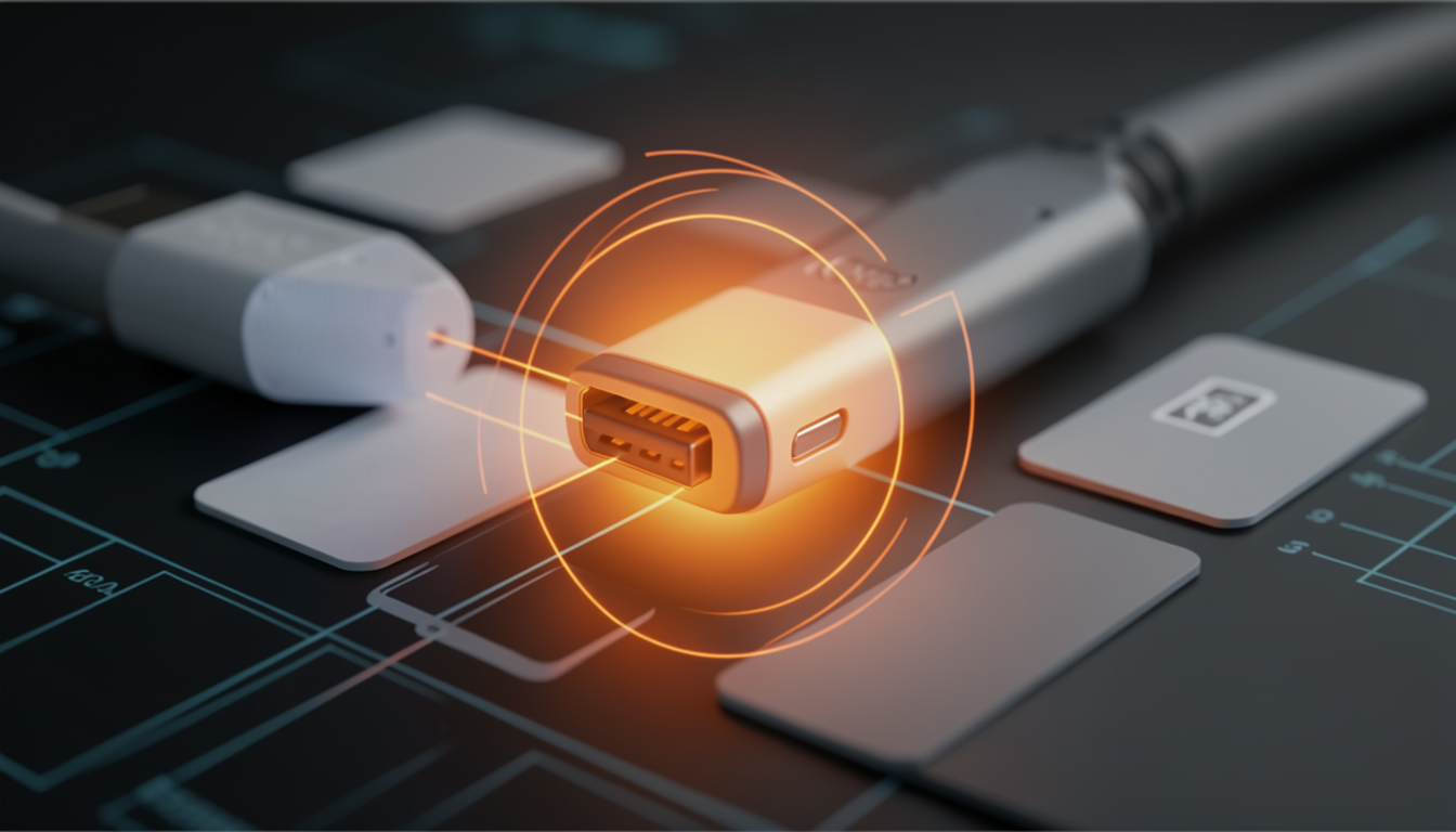 USB-Cポート周辺の熱放散を可視化したイメージ図