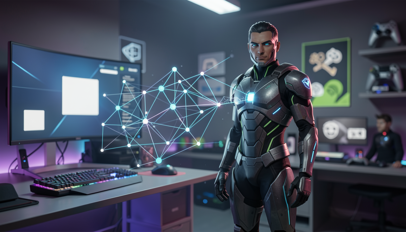 NVIDIA ACE技術を表現したニューラルネットワークのイメージ図