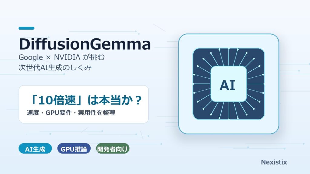GoogleとNVIDIAが挑む次世代AI生成｜DiffusionGemmaは本当に速いのか
