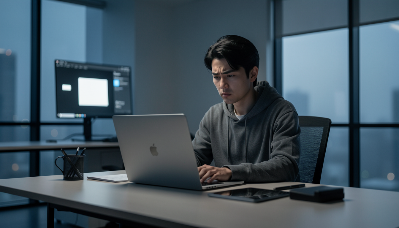 PC買い替えについて悩む人物のイメージ