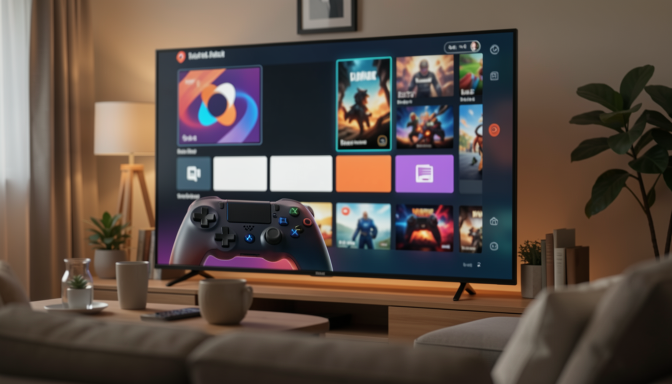 テレビ画面に表示されたSteamのコントローラー向けユーザーインターフェース
