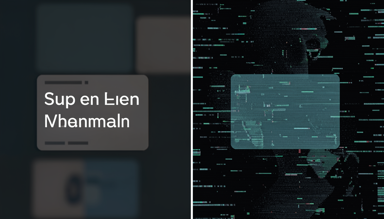 人間には普通に見えるがAIにはノイズに見えるテキストの比較図