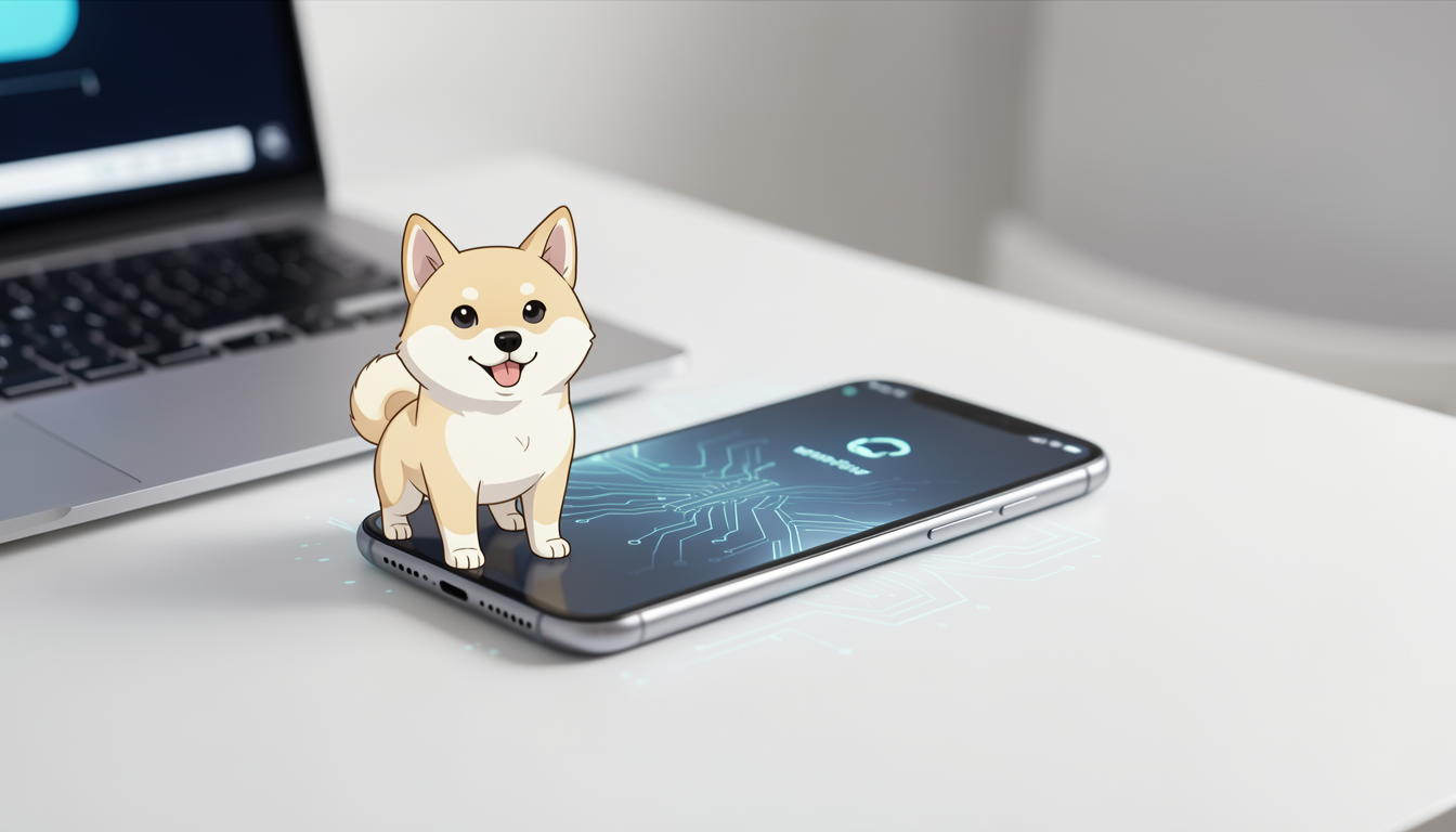デスクの上に置かれた未来的なデザインのスマートフォン