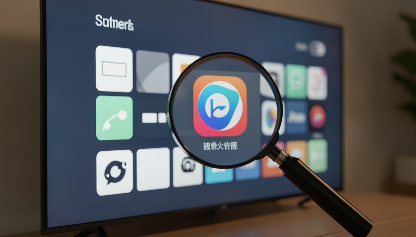 スマートテレビの設定画面で不要なアプリをチェックするイメージ