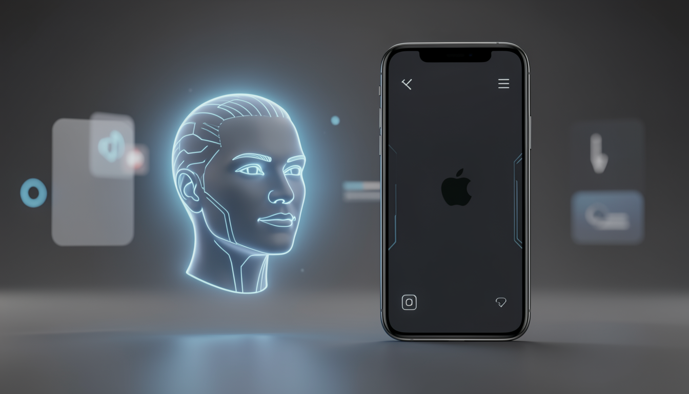 AI音声アシストとスマートフォンが連携する様子を表現したコンセプト画像