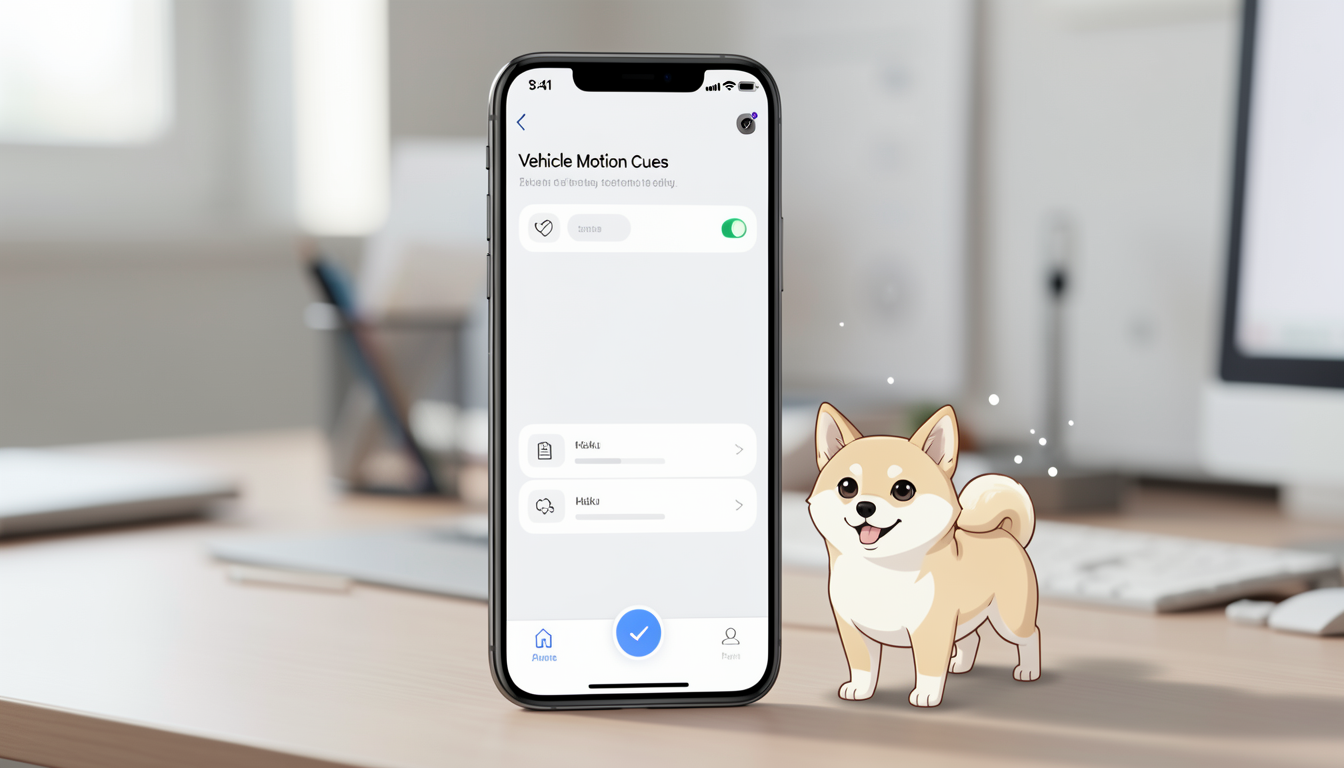 iPhoneのアクセシビリティ設定にある車両モーションキューの画面