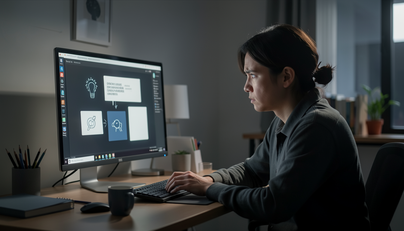 インターネットのセキュリティリスクに不安を感じるユーザーのイメージ