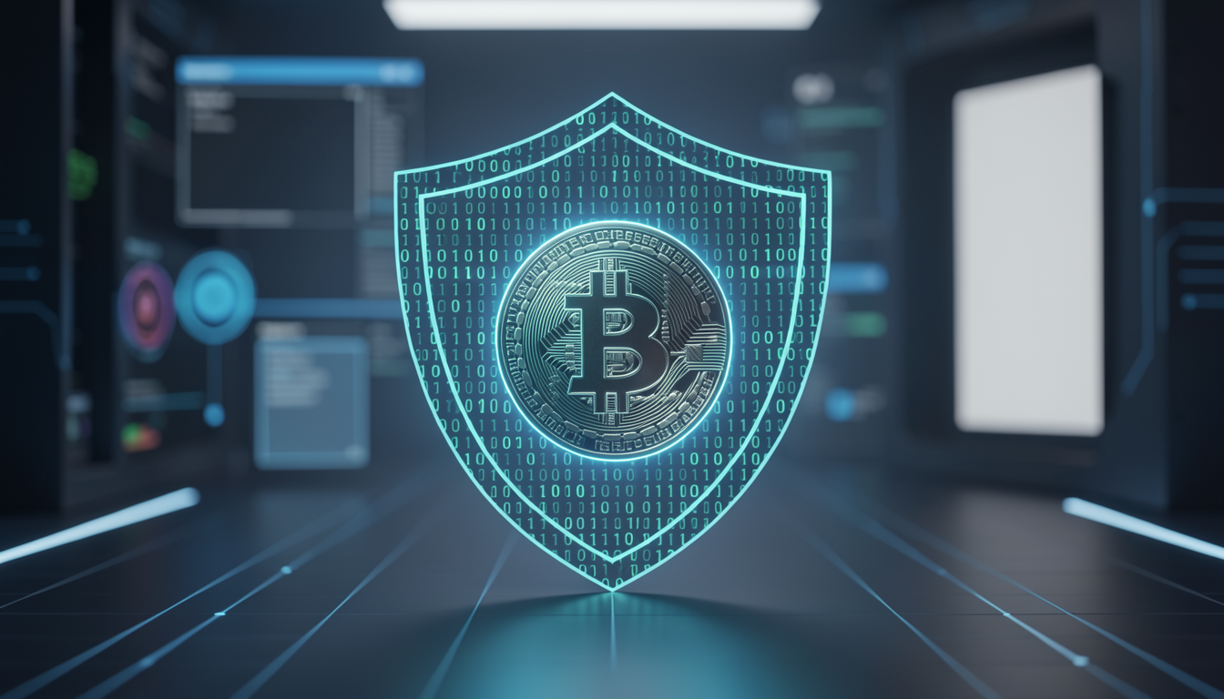 デジタルコードで守られた仮想通貨のイメージ図