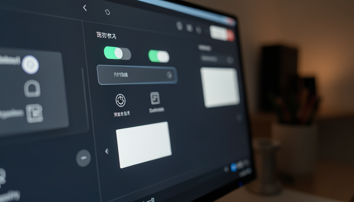 PC画面の設定メニューにあるAI関連のトグルスイッチのクローズアップ