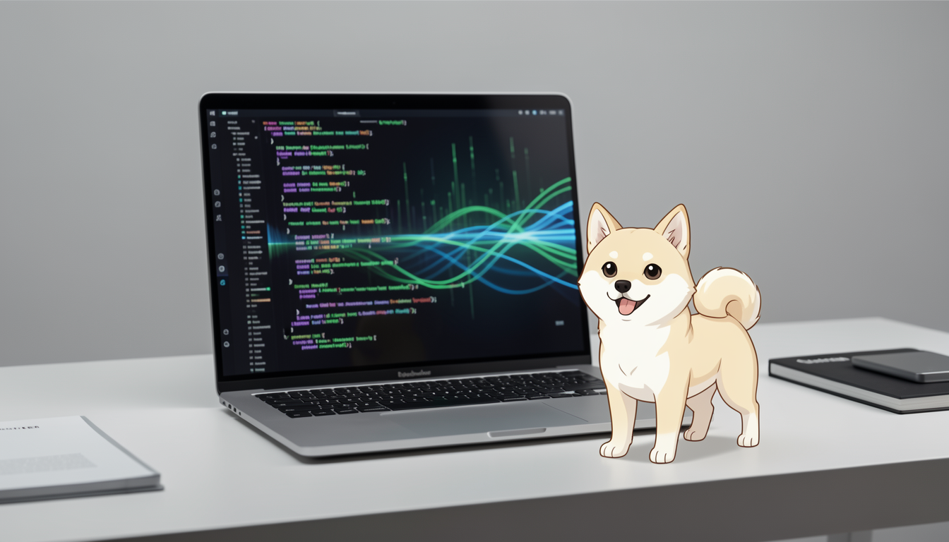 最新のAIコードを表示しているPC環境のイメージ図