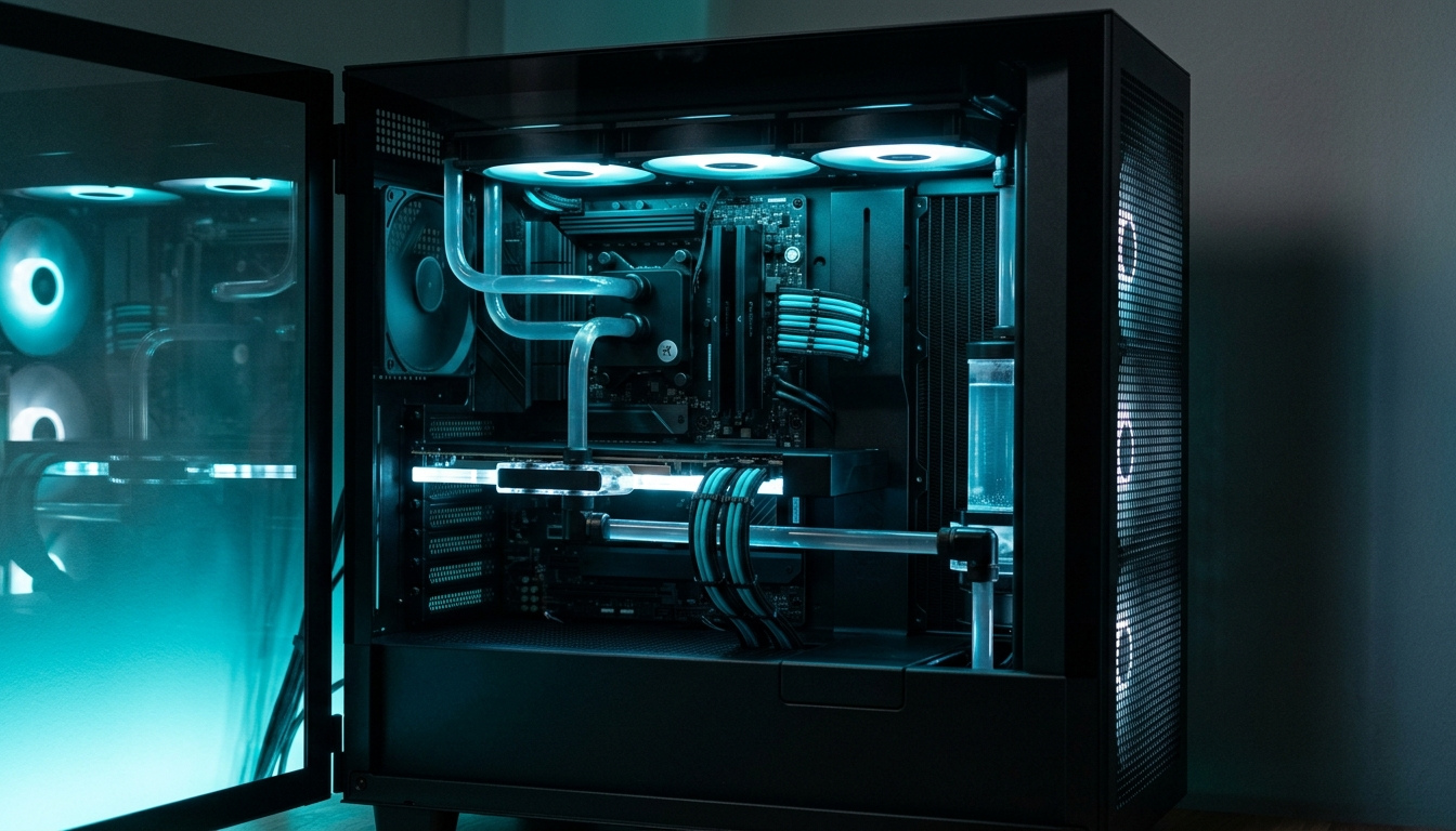 自作PC内部のスペースとコンポーネント配置のイメージ