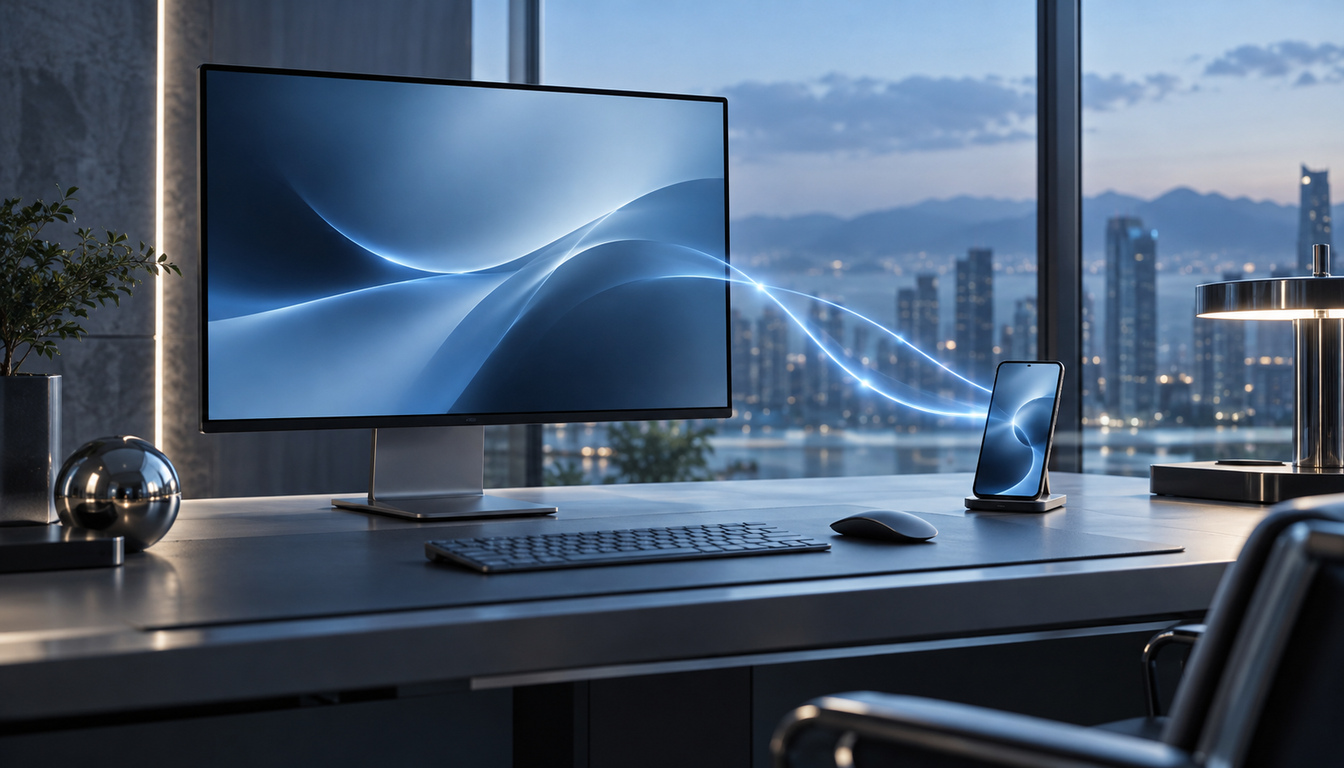 ワイヤレスでPCと連携して機能する補助デバイスとミニマルなデスク環境