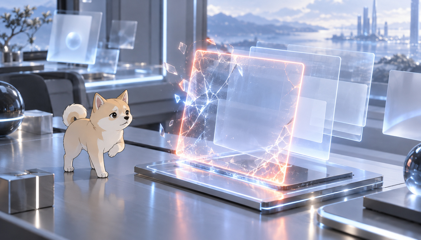 Windows 11での画面録画の仕組みをイメージした抽象的なデジタルワークスペース